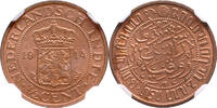 The Netherlands 1/2 cent 1914 Nederlands Indië 1914 NGC MS 65 RB st 145.54 US$  +  29.11 US$ shipping