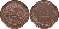The Netherlands 2 1/2 cent 1906 1906 Wilhelmina NGC MS 65 BN st 291.07 US$  +  29.11 US$ shipping
