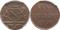 The Netherlands Duit 1791 stad Utrecht 1791 PCGS MS 62 BN Vrijwel st 1,049.21 元  ＋  224.83 元 运费