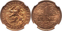 The Netherlands West Indies 1 cent Nederlandse Antillen 1957 NGC MS 65 RD -