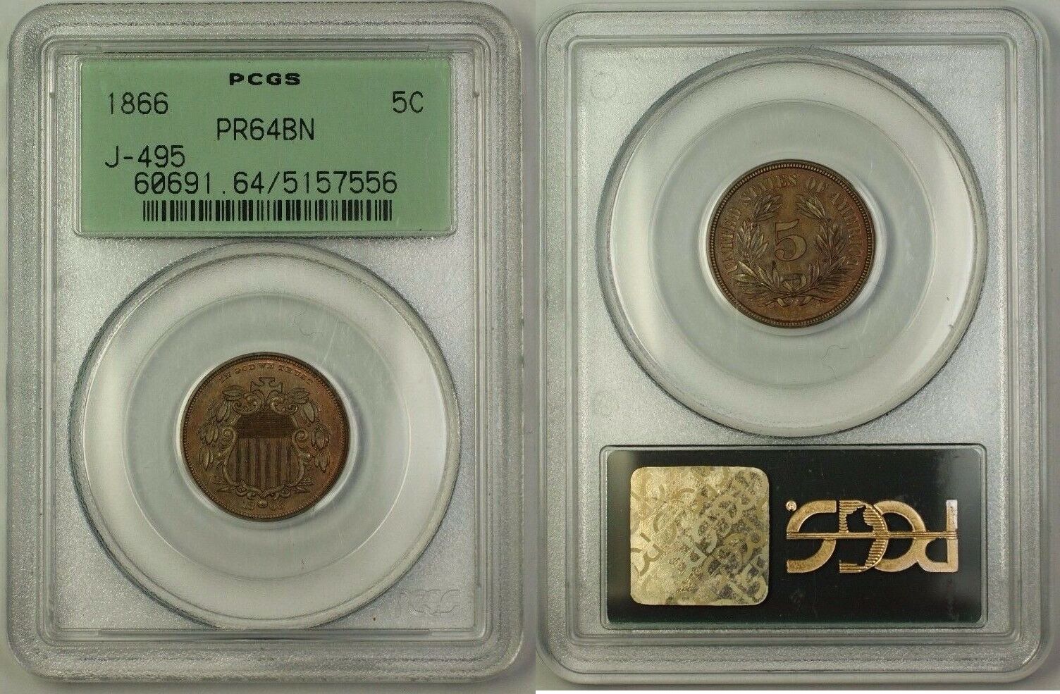 64 pr. PCGS pr65rb. PCGS pr65rb 10 пенни. PCGS pr65rb  10 Penny.