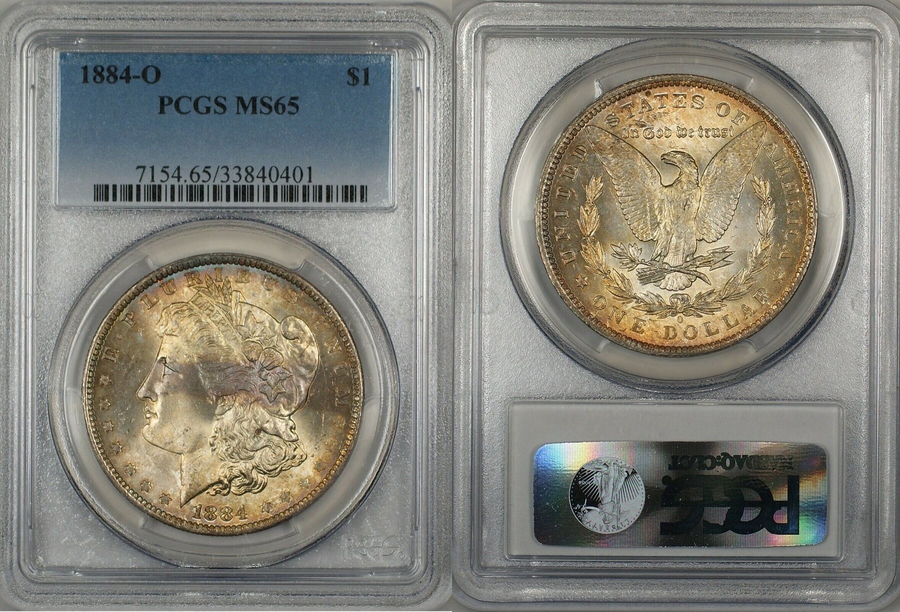 1884-O US Morgan Silver Dollar $1 PCGS MS65