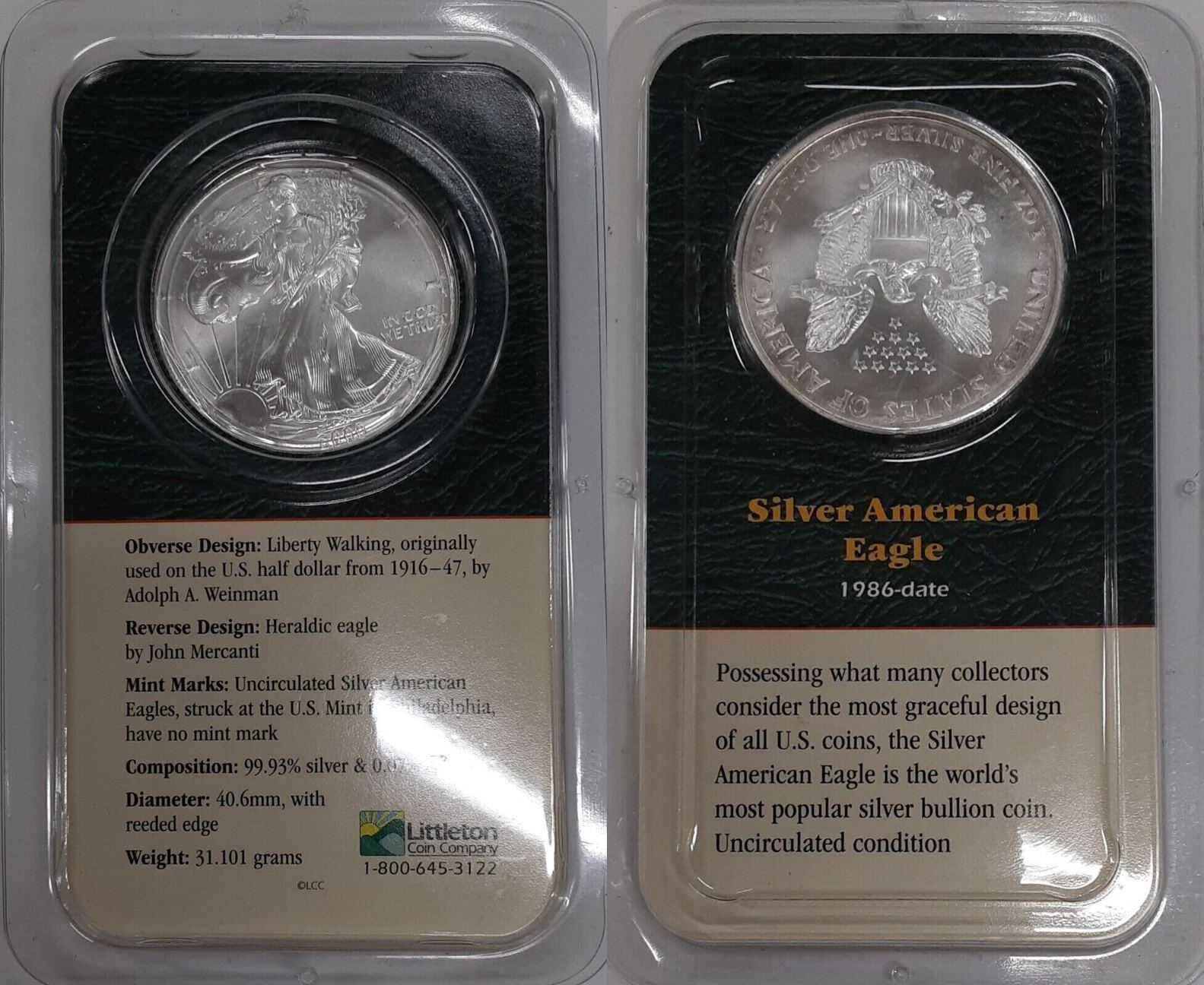 Collectibles 2000 American Silver Eagle 1 1 Oz Troy .999 in