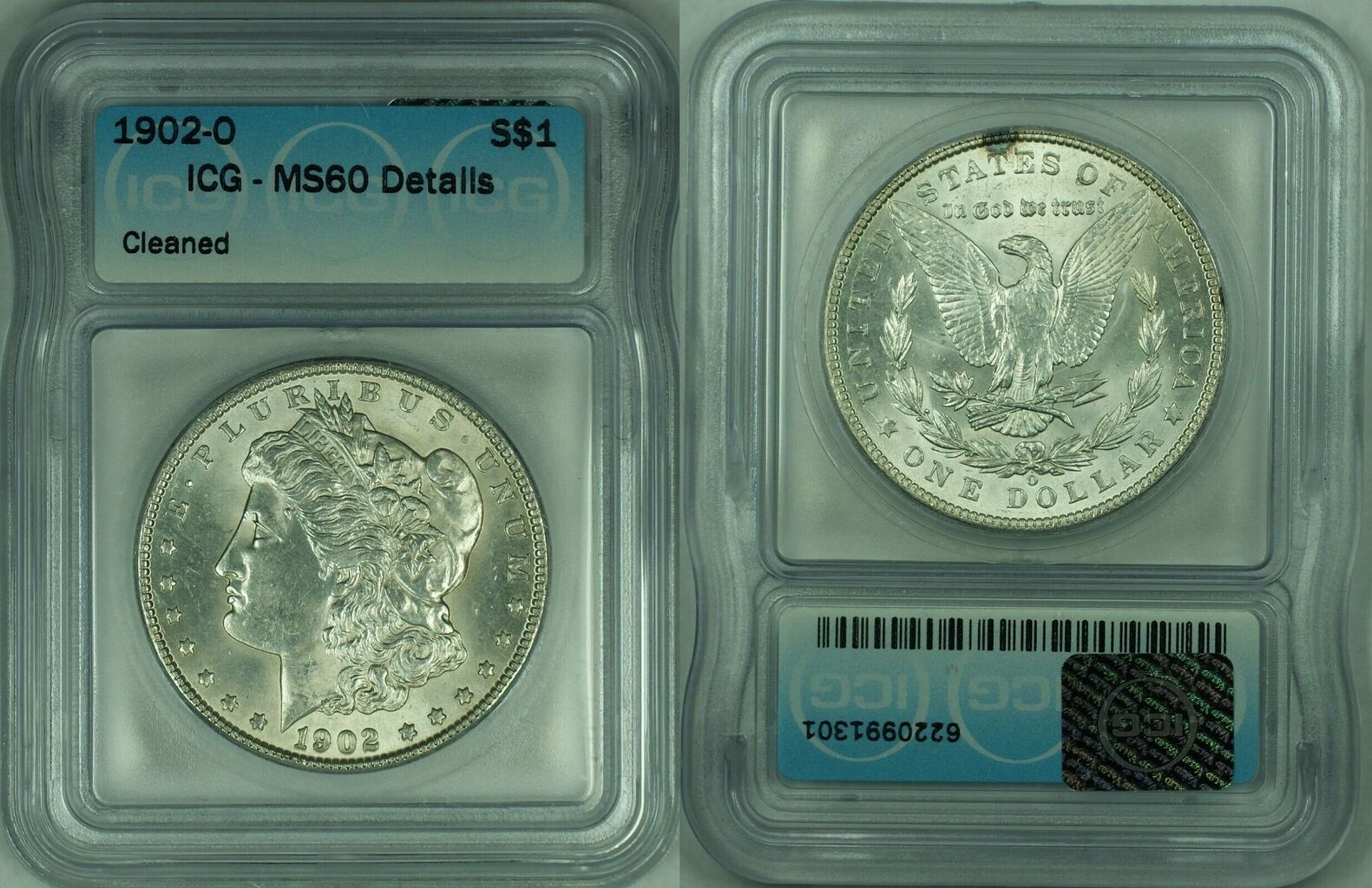 USA $1 Coin 1902-O Morgan Silver Dollar ICG MS 60+ Details (23) | MA-Shops