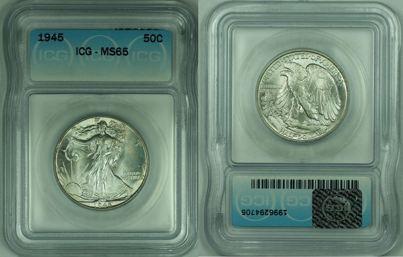 Half Dollar 1945 Walking Liberty 50C ICG MS 65 (50) | MA-Shops