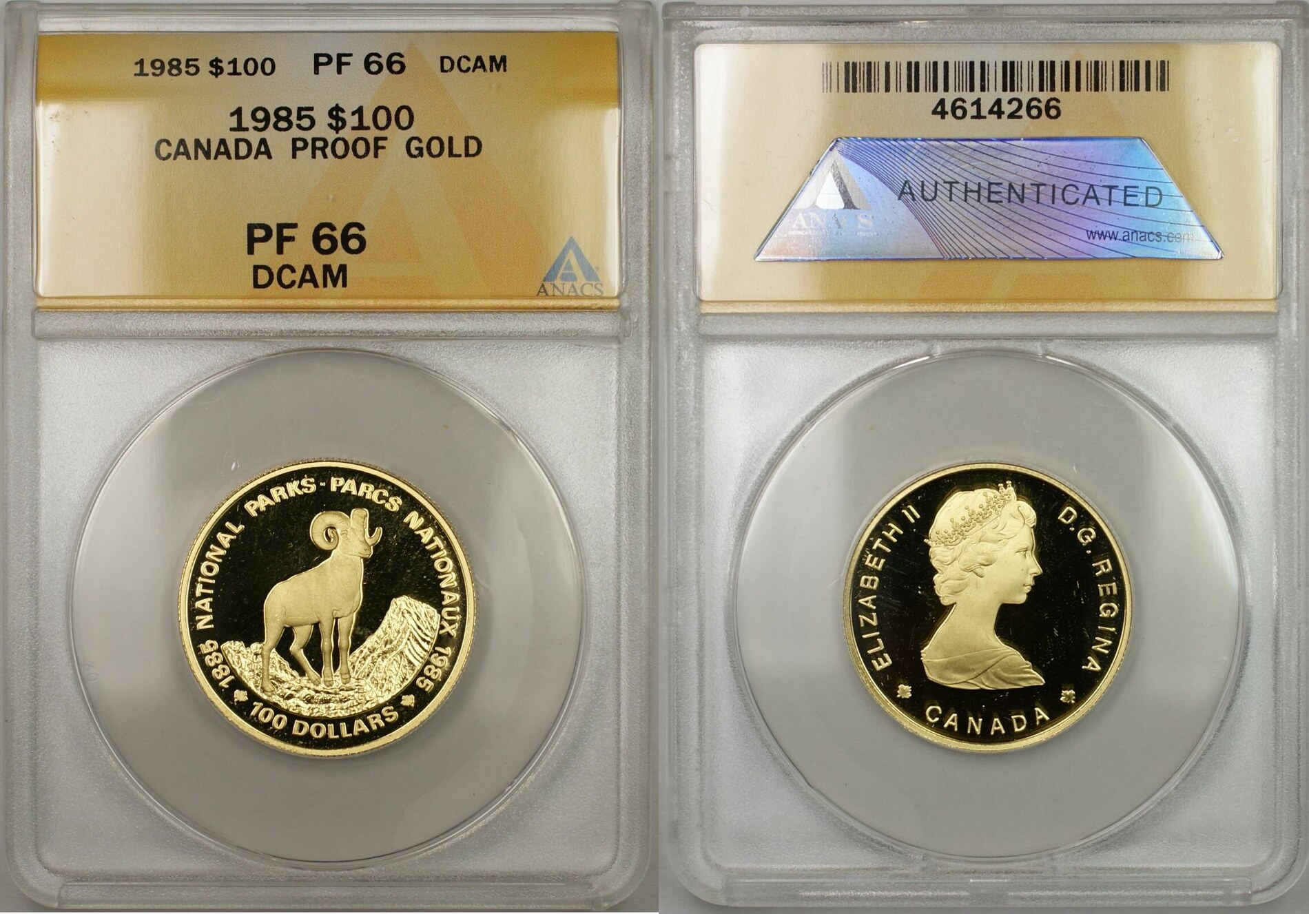 AMT 1985 Proof Canada National Parks 1/2 Oz Gold Coin 100 $ pièce PF-66 DCAM 