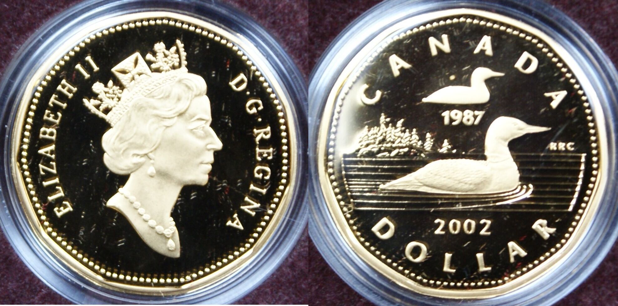 Details about   2002 Canada Gold Plated $1 Coin Commemorative Loonie Album w/Stamps & Maclean's 