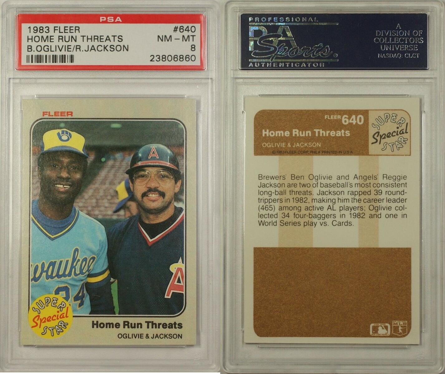 1983 Fleer Home Run Threats B. Oglivie R. Jackson Baseball Card