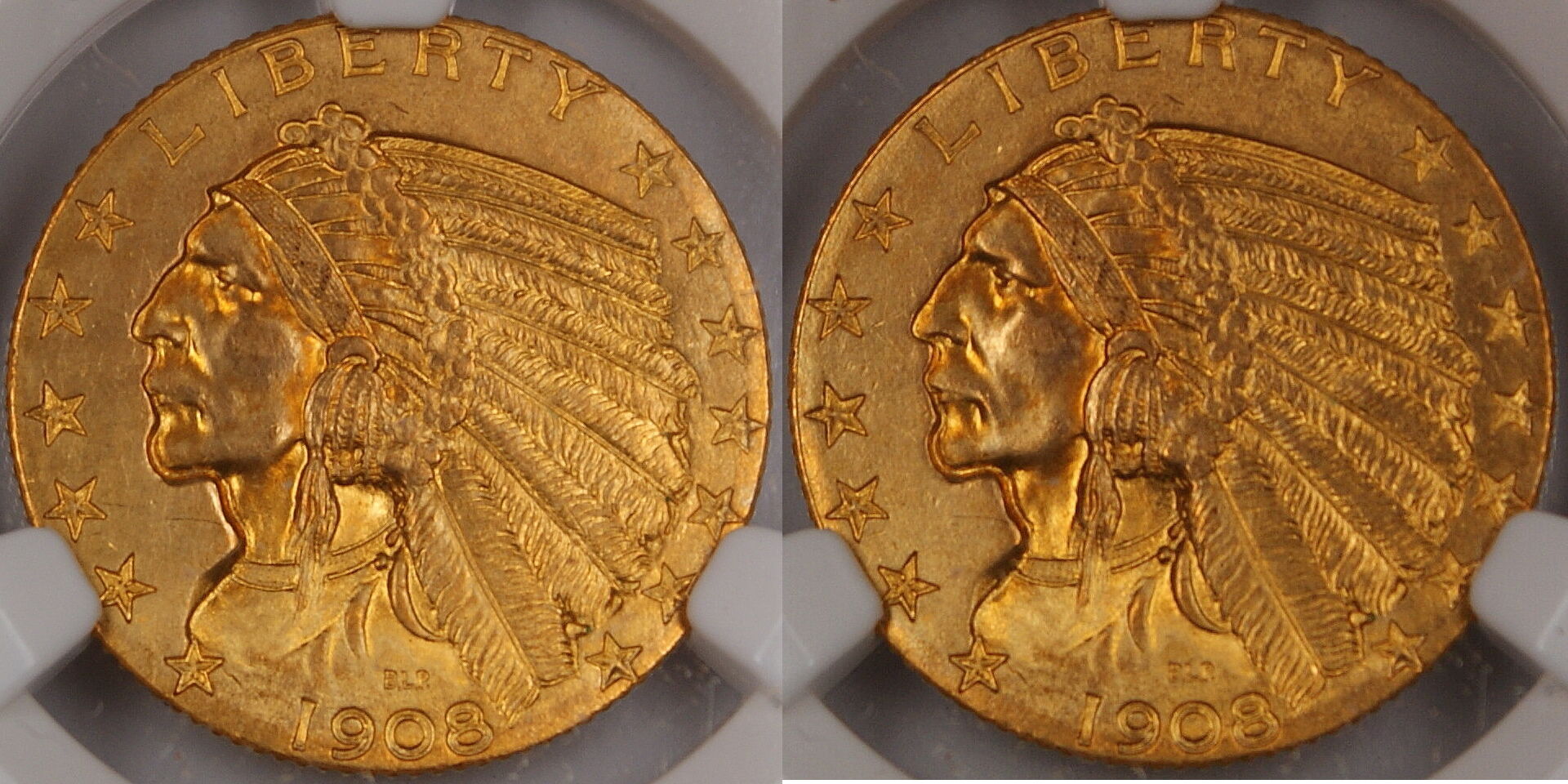 USA 5 Half Eagle 1908 Indian Gold Coin NGC UNC Det. Improperly