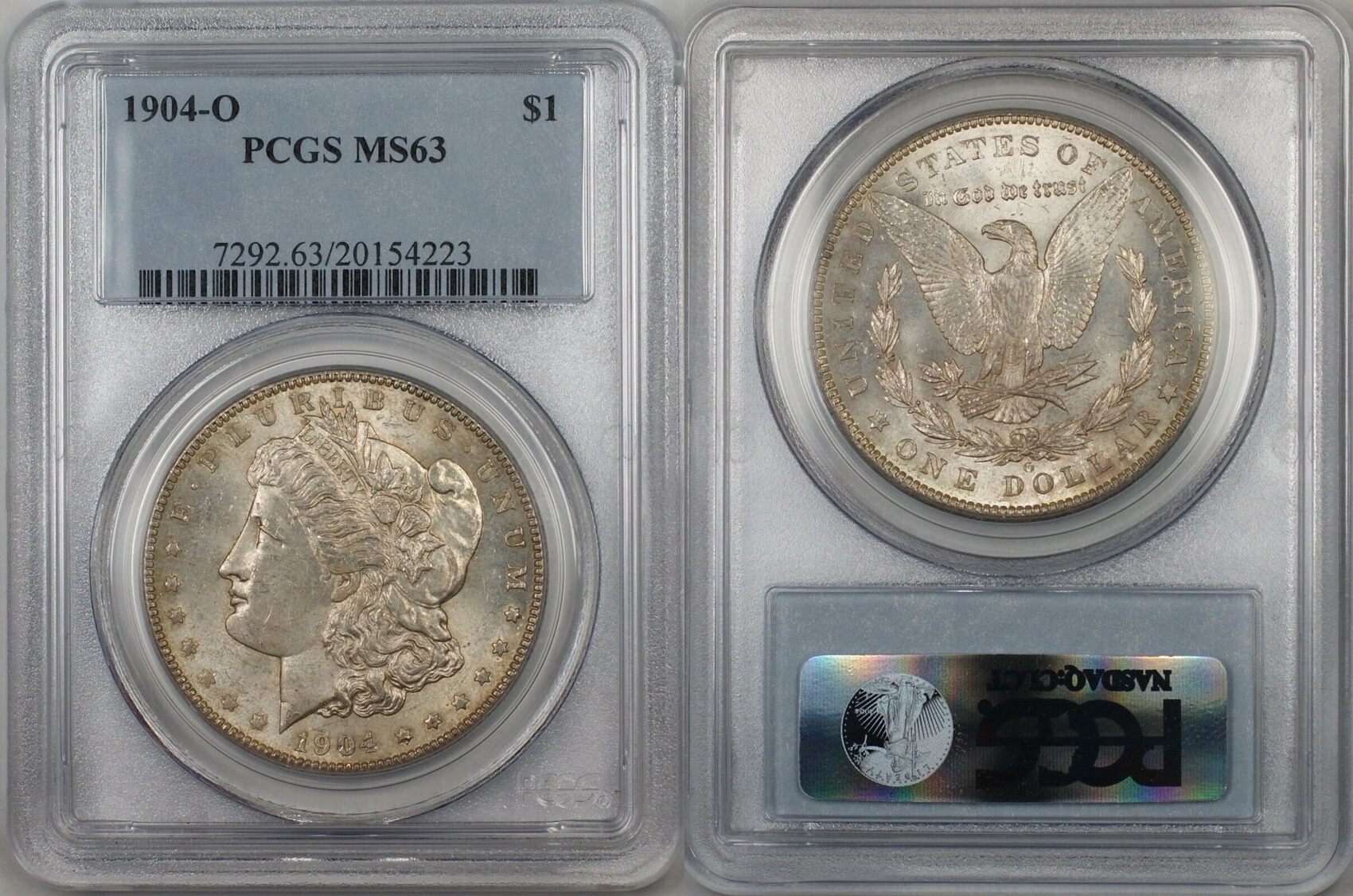 USA $1 Coin 1904-O Morgan Silver Dollar PCGS MS-63 Toned (BR-26 H)