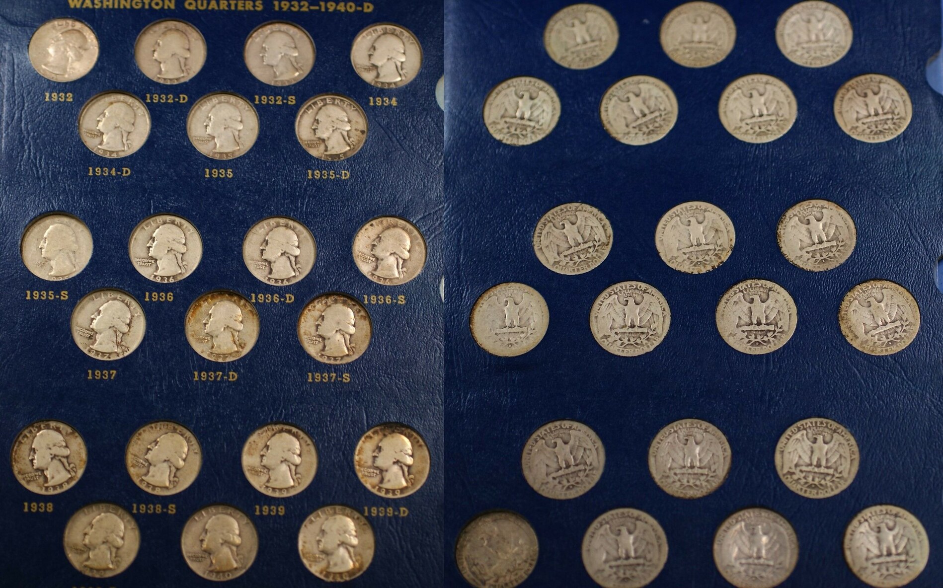 Complete Washington Quarters 19321964 Coin Album Silver Whitman
