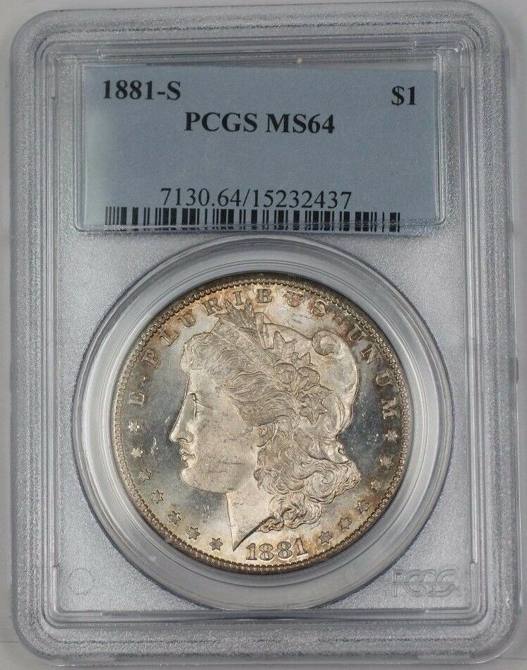 1881-S US Morgan Silver Dollar $1 PCGS MS64