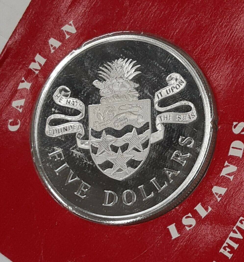 ケイマン諸島　５ドルプルーフ銀貨　シルバー１９７４年 World Coins 1974 Cayman Islands 5 Dollar Sterling Silver Coin