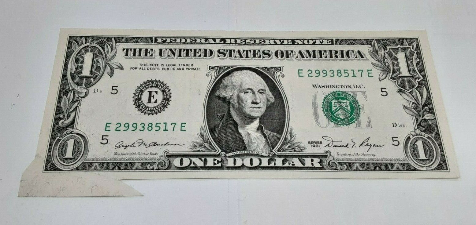 Banknoten One Dollar 1981 Series 1 Federal Reserve Note W Butterfly 