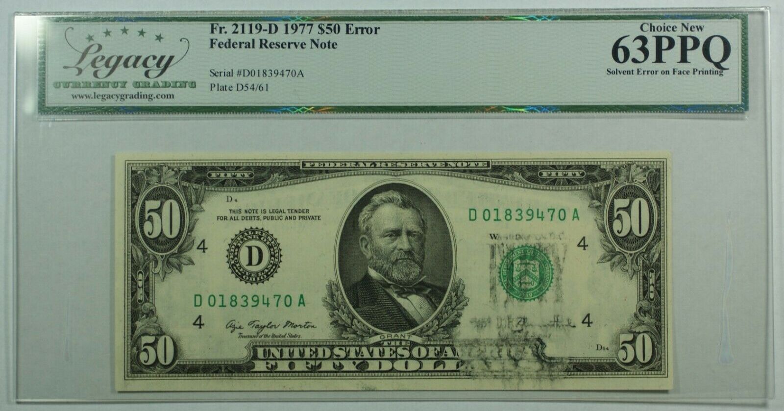 1977 Series 50 Dollar Federal Reserve selling Note-Chicago ILL