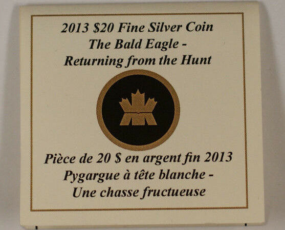 Canada 2013 Bald Eagle #3 Returning from the Hunt $20 Proof 1 Oz Pure Silver 