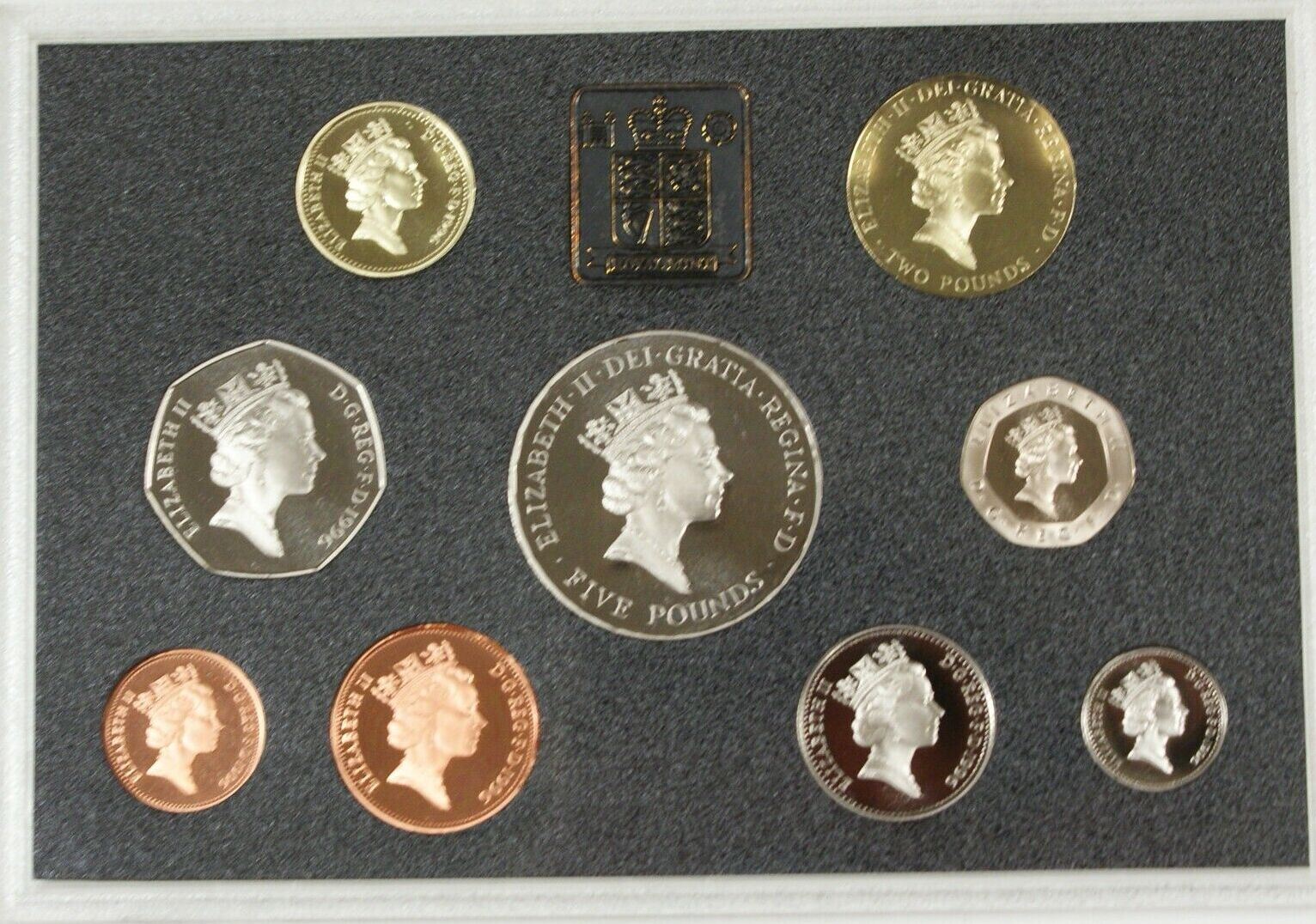 1996 United Kingdom Deluxe Proof Set, GEM Coins, 9 Coins Total, NO Box