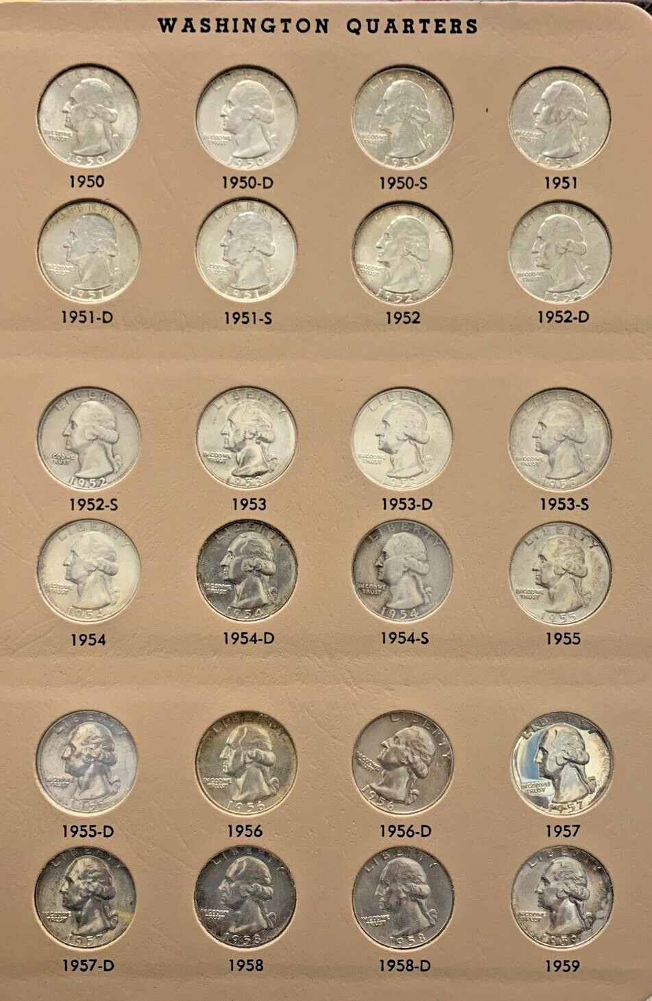 USA Washington Quarter 1932 1998 Complete Set Silver Clad