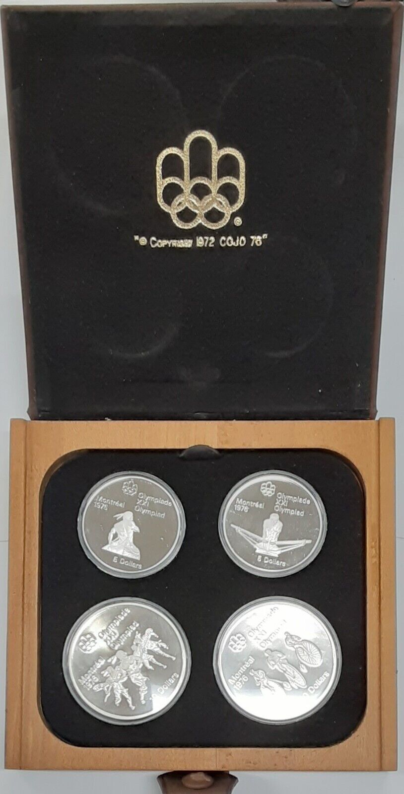 Kanada 1976 Complete Canada Montreal Olympic Games .925 Silver 28 Coin Set in RCM OGP 28 Proof Coins in Original RCM Packaging. See phot