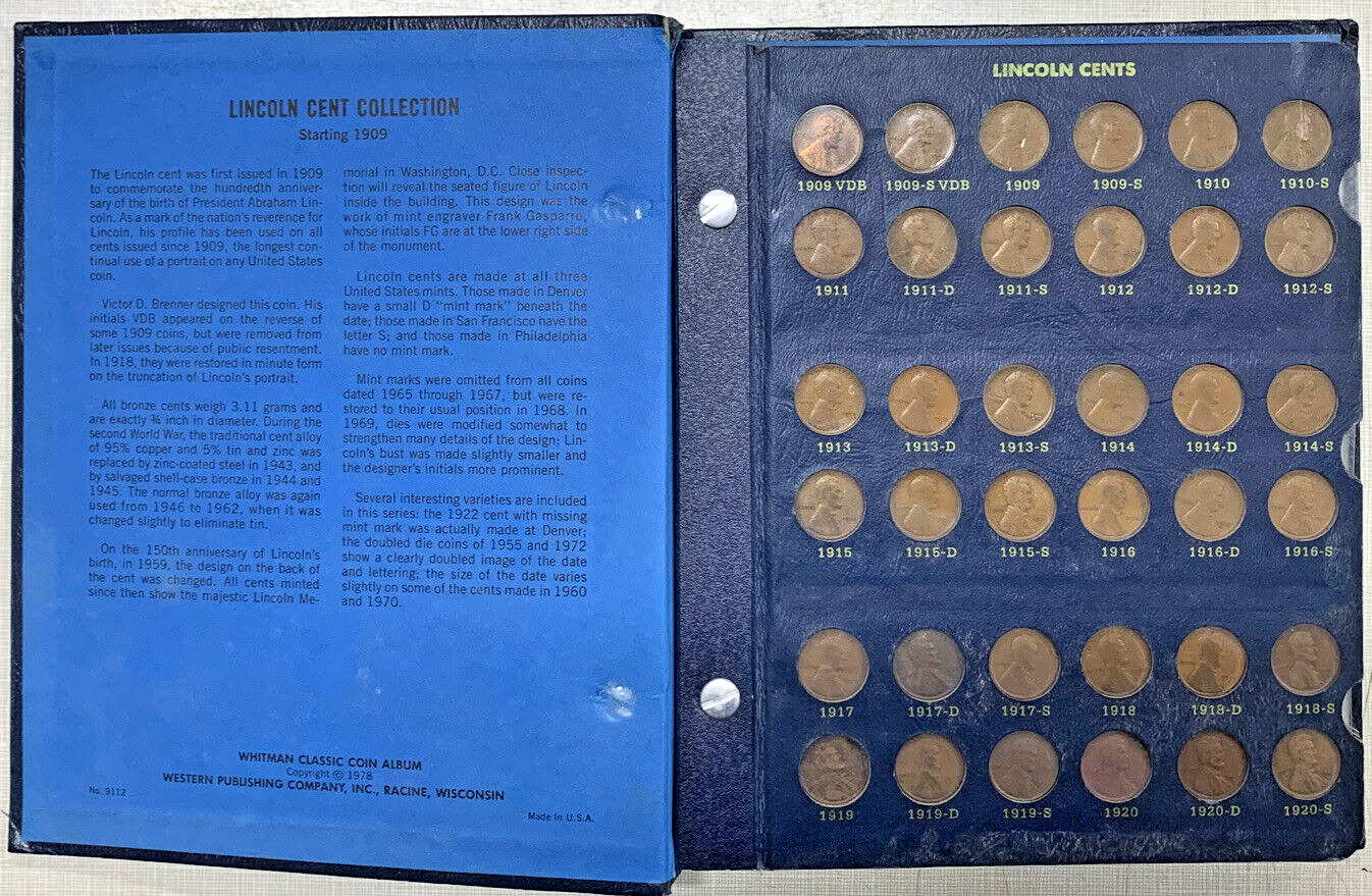 Coin Books - One a Year Cent Collection 1909 to Date & Lincoln Cent Co – A+  Stuff