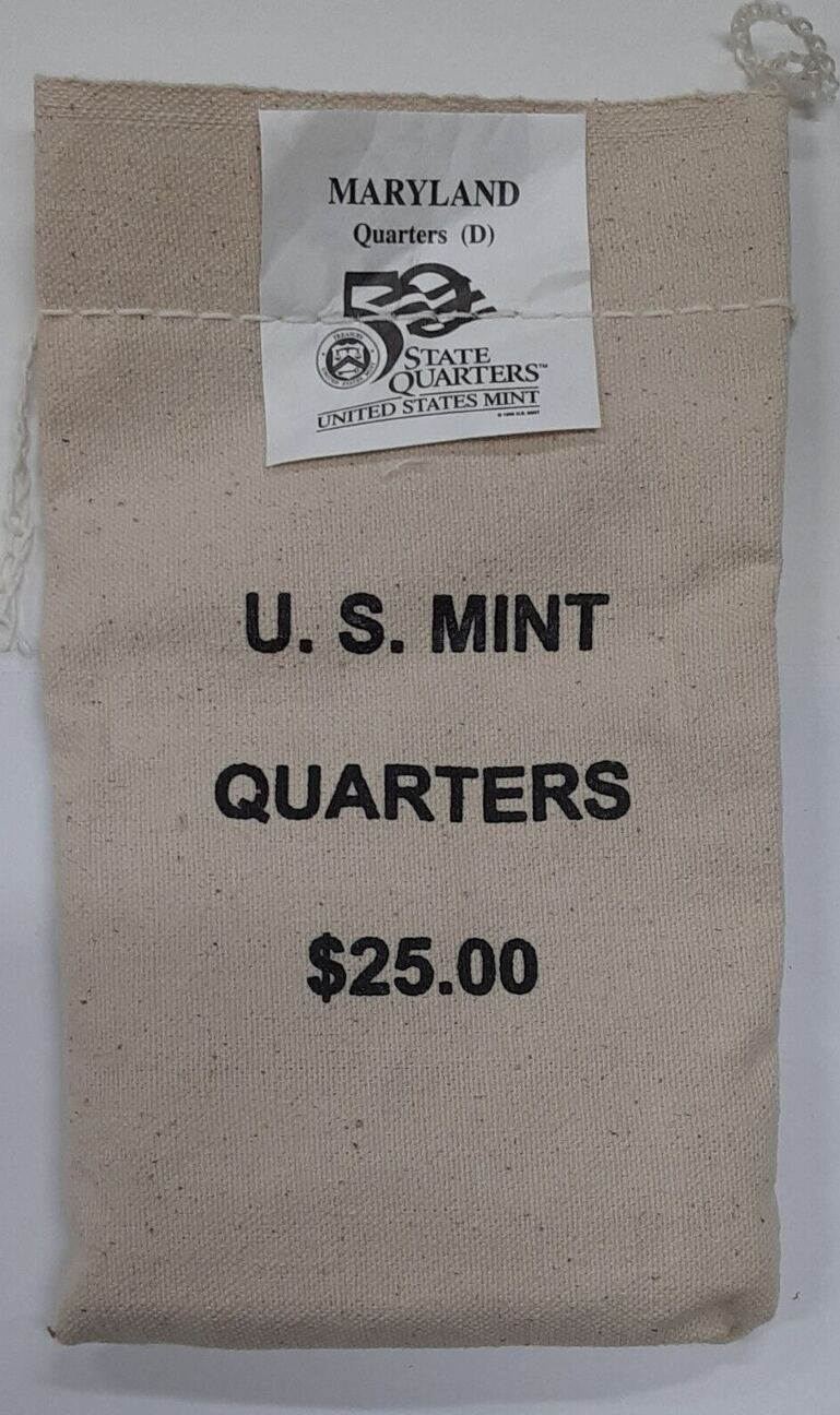 Quarter 25 (100 UNC coins) 2000 Maryland D State Original Mint Sewn