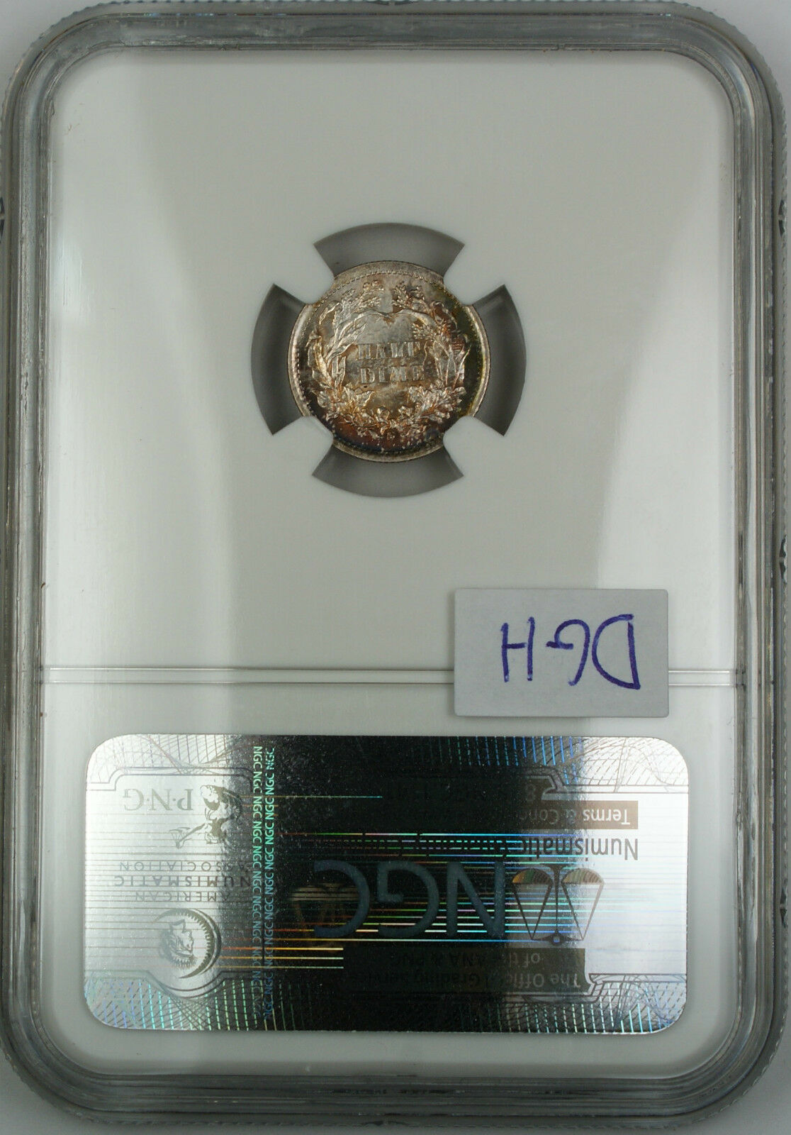 Half Dime 1873-S Seated Liberty Silver NGC MS-63, *Toned Gem BU