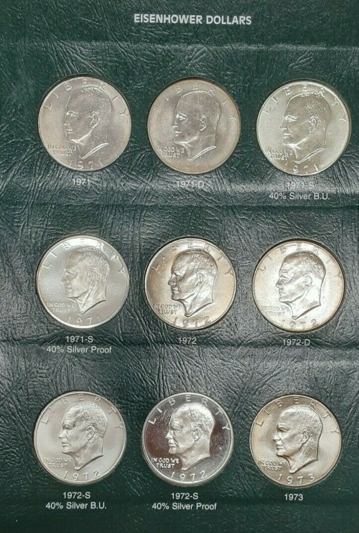 Details about   Intercept Shield Coin Album Eisenhower Dollars 1971-1978 Free Slipcase Proofs 