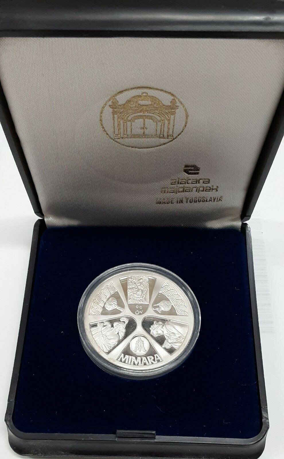 Exonumia Medal 1990 Republic of Yugoslavia Croata .925 Silver in Case ...