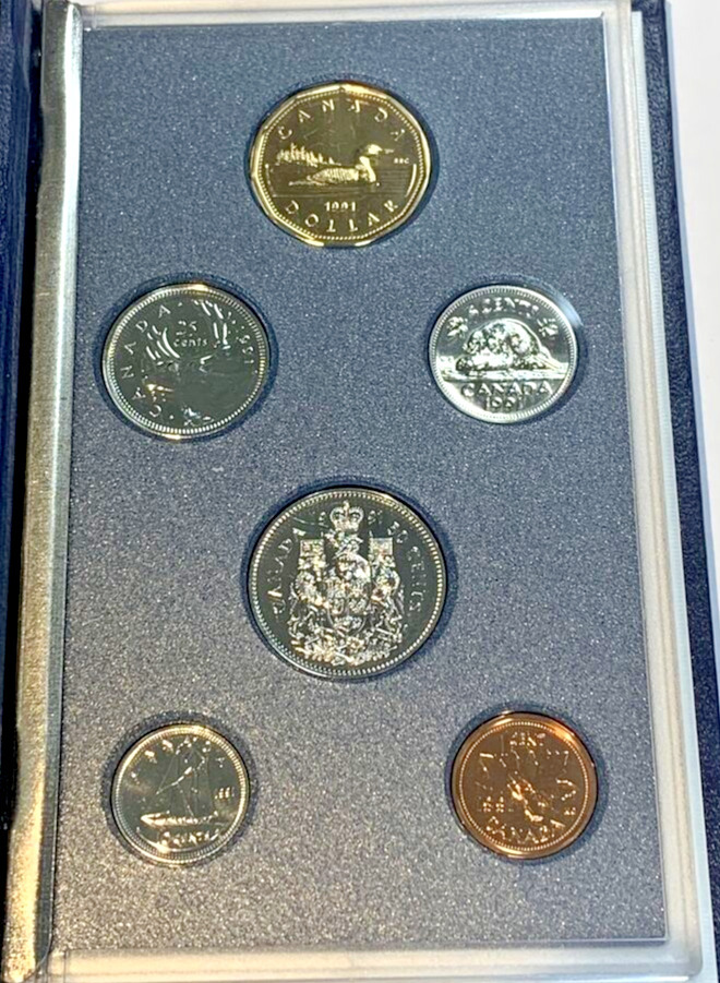 1991 Royal Canadian Mint 6 Coin Set (Proof Like) Original