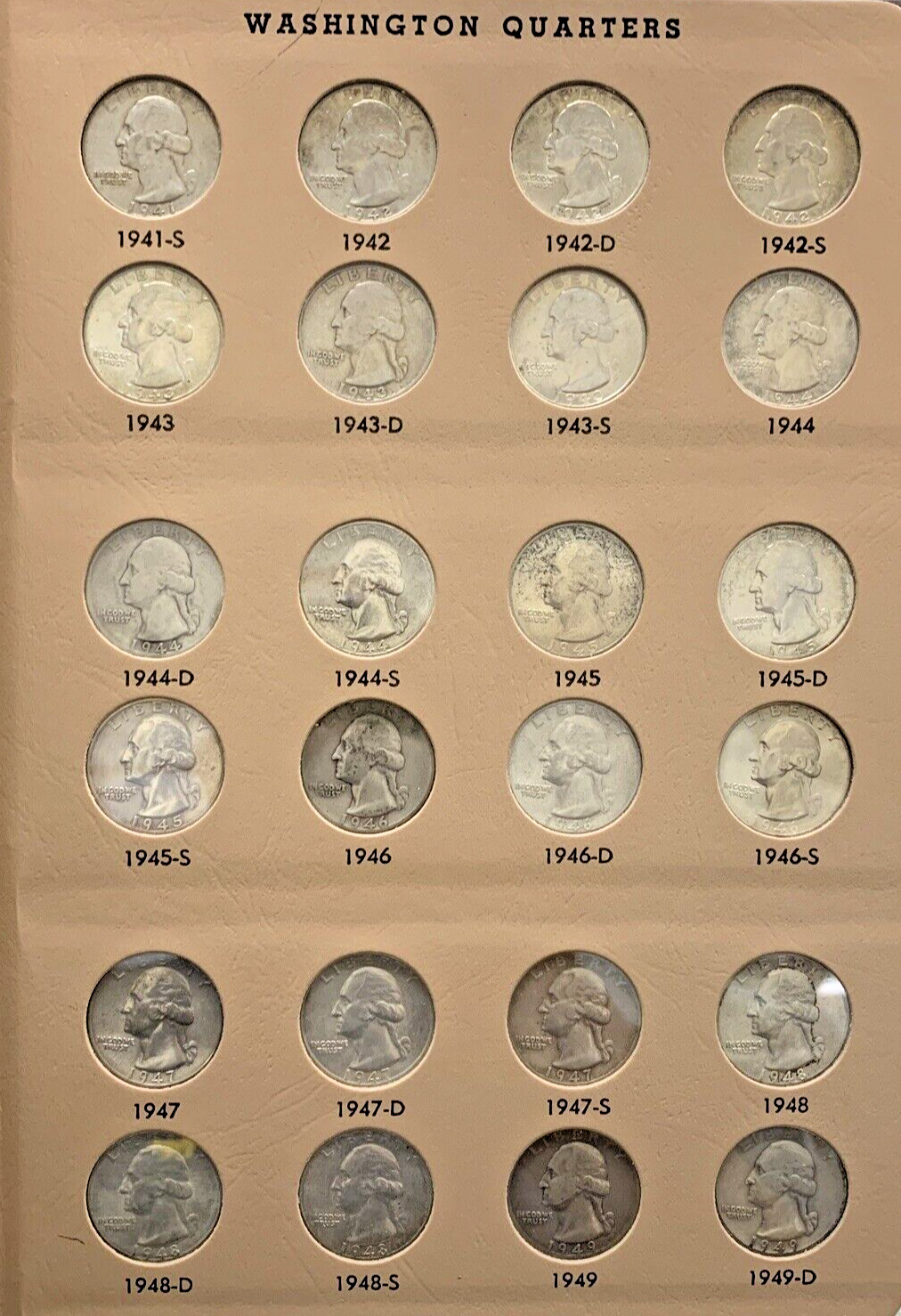 USA Washington Quarter 1932 1998 Complete Set Silver Clad