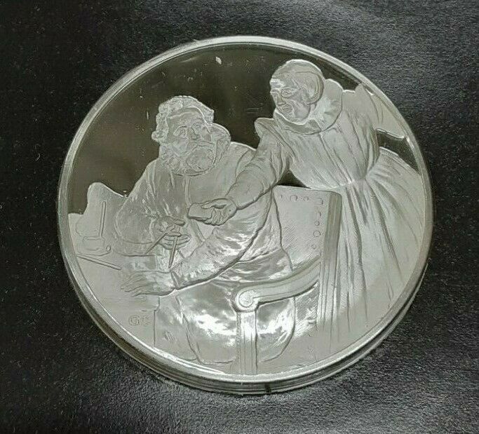 ExonumiaMedals Franklin Mint Genius/Rembrandt PR .925 Silver Medal