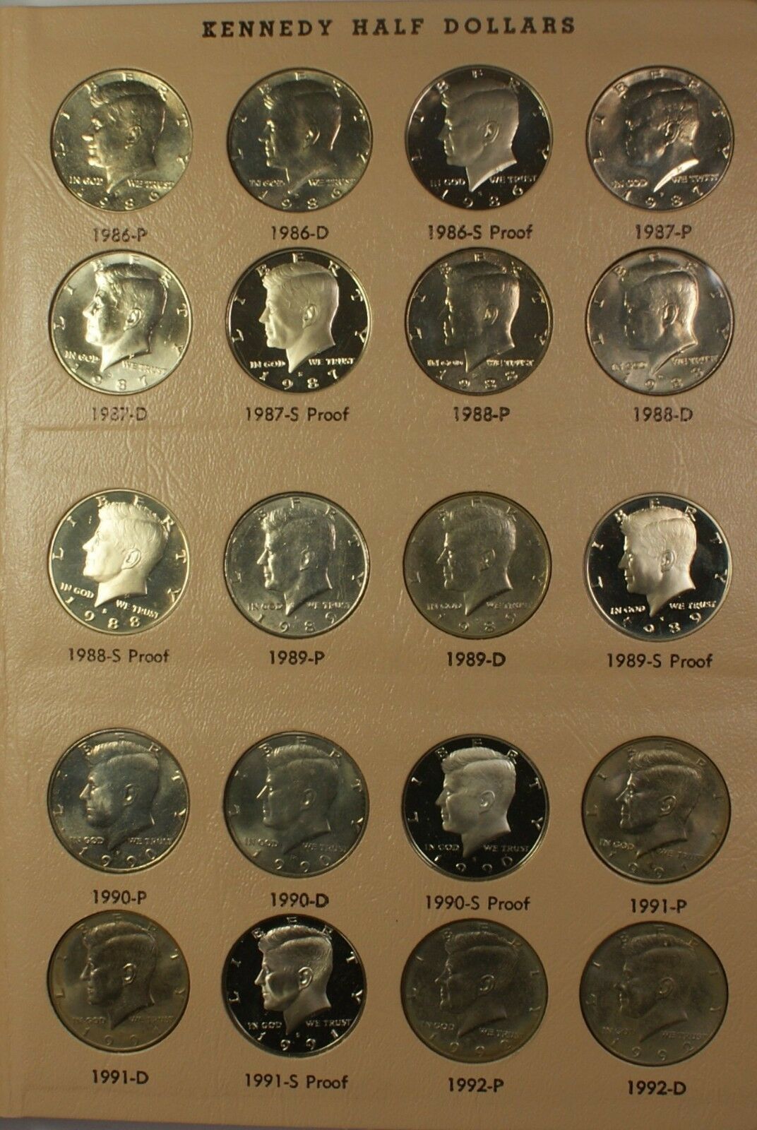 USA Half Dollar 1916-1947 Walking Liberty Complete Set-Dansco Coin Album  (B)