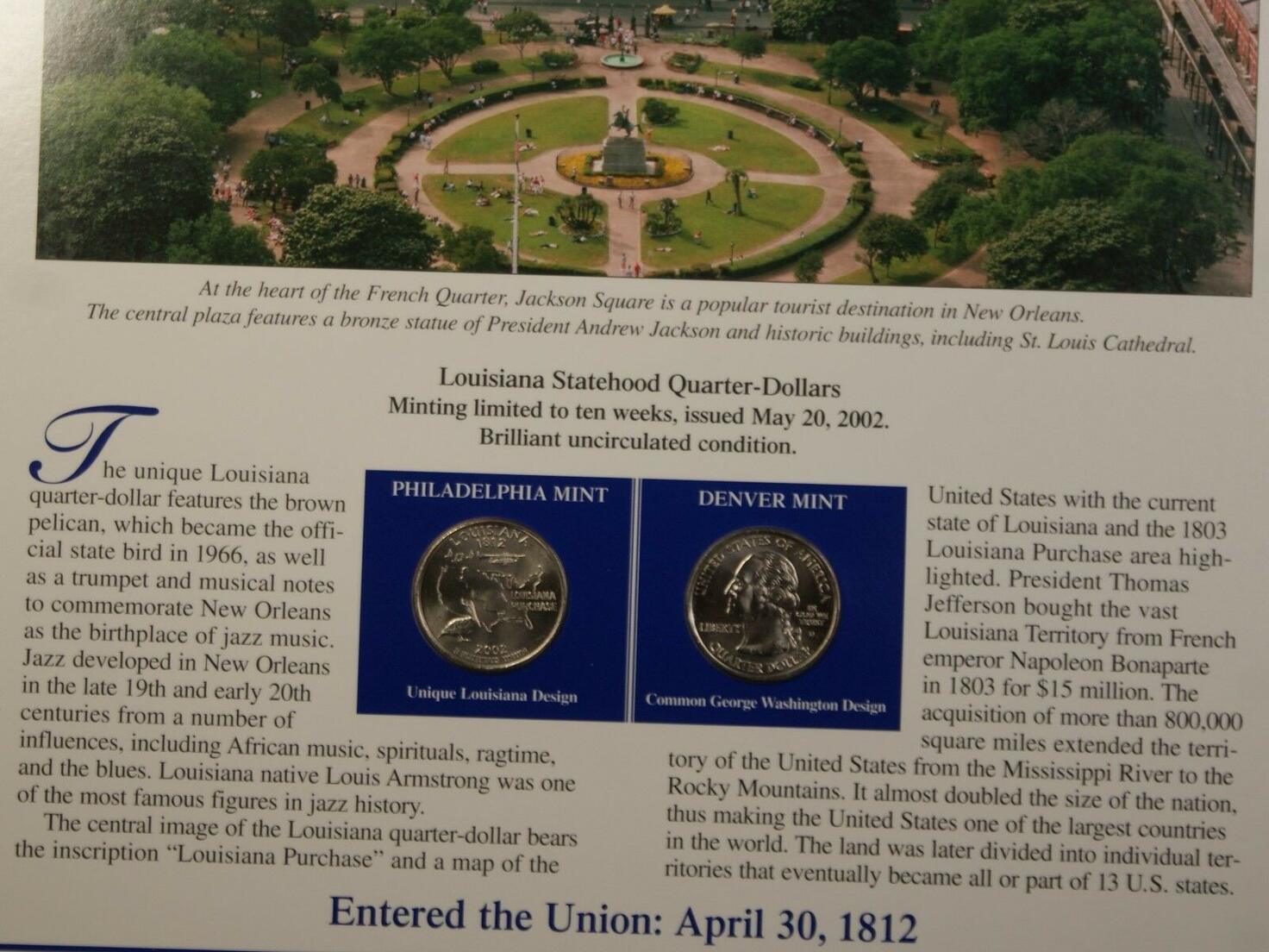 Louisiana Statehood - 1812 - United States Postage Stamp