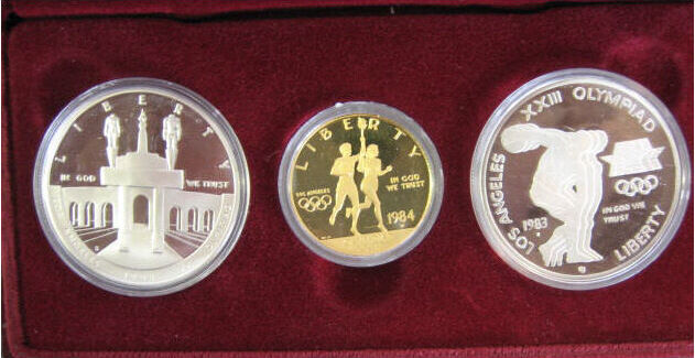 1) 1983 (2) 1984 S Olympic Games (3x) $1 Silver Dollar Proof dollar Coin  only