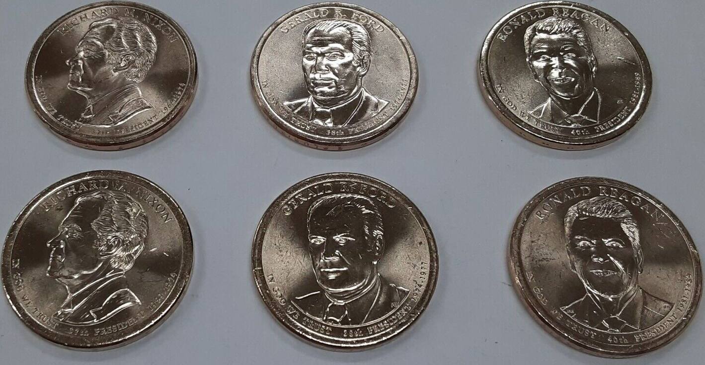 USA Dollar 2016P & D Presidential Mint Set Six BU 1 Coins in