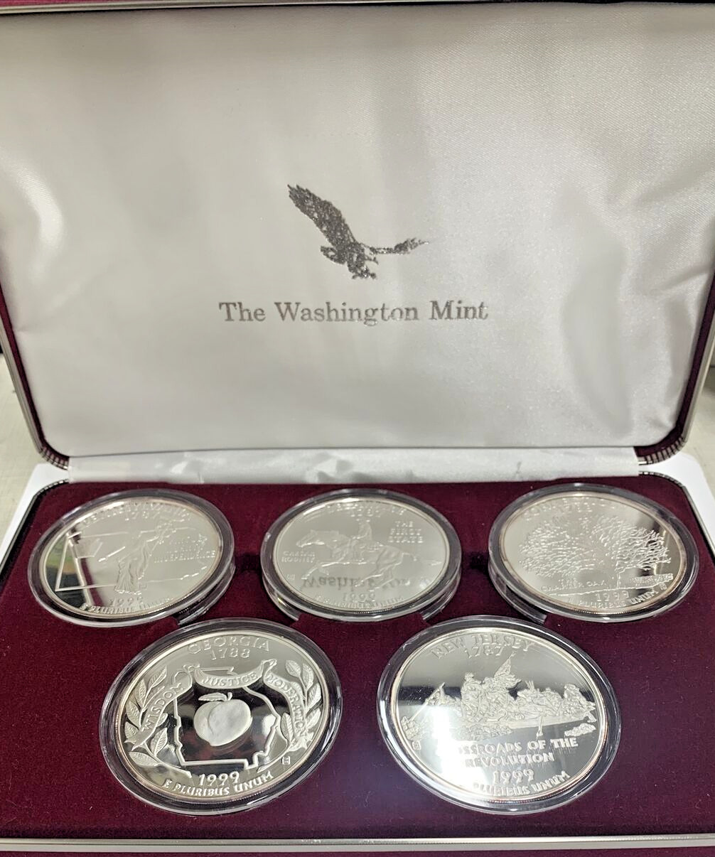 USA Quarter 1999 The Washington Mint 2OZ Washington Silver 5 Coin