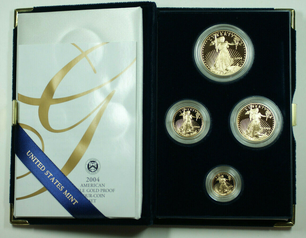 Bullion 2004 American Eagle Gold Proof 4 Coin Set AGE in Box w/ COA - American Eagle Gold Proof Four Coin Set