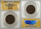 USA Large Cent Braided Hair 1C Coin ANACS EF 45 Details Upright 5 Corroded -