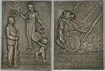 Exonumia Medal St. Gallen Switzerland 45x62mm Rectangular Silver Swiss Shooting -