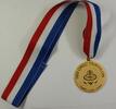 Exonumia Medal Oreo Cookie Triathlon Collectible on Red, White and Blue Lanyard -