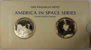 Exonumia Sterling America in Space Series: Apollo XV (15) & Pioneer X Silver Proof Medals -