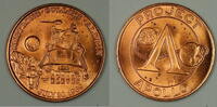 Exonumia Bronze Apollo XI 11 Project Apollo Commemorative Colored Space Medal -
