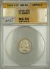 USA Dime Barber Silver 10c Coin - Condition & Grade ANACS MS-60 Details Cleaned -