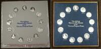 Exonumia Sterling Official Bicentennial Silver Proof Medals 13 Colonies By Franklin Mint -