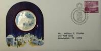 Exonumia Sterling Christmas in Bethlehem Silver Proof Medal 0.9 Ozt First Day Cover -