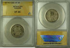 Kanada Quarter 1874-H Canada Silver 25c of Queen Victoria ANACS VF-35 JMX -