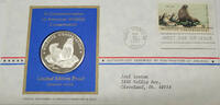 Exonumia Medal American Wildlife Conservation Fur Seal Silver Proof with Stamp -