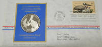 Exonumia Medal American Wildlife Conservation Brown Pelican Silver Proof with Stamp -