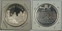 Exonumia Medal New York Gem Proof Silver with Information on the Reverse -