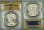USA Peace Dollar Silver ANACS MS-60 Det Counting Wheel Damage(Better Coin) DMK -